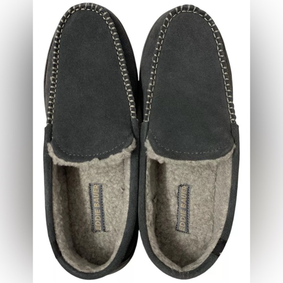 Eddie Bauer Men’s Loudon Suede Memory Foam- Size M (8-9), Charcoal, NWT - Picture 1 of 6